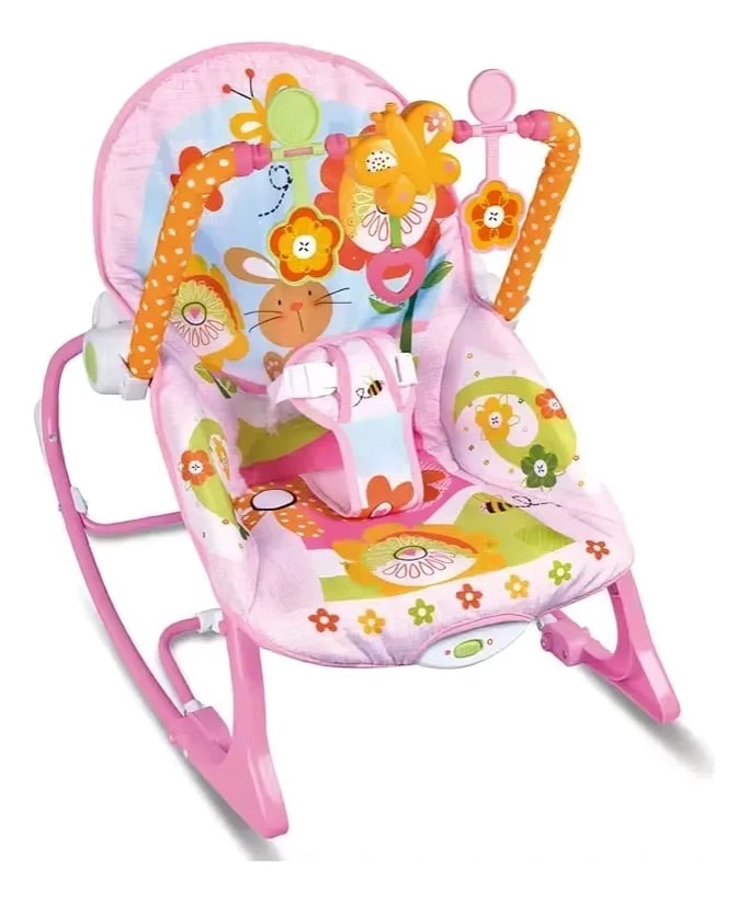 SILLA MECEDORA MUSICAL INFANTIL INTERACTIVA ROSADA - 1