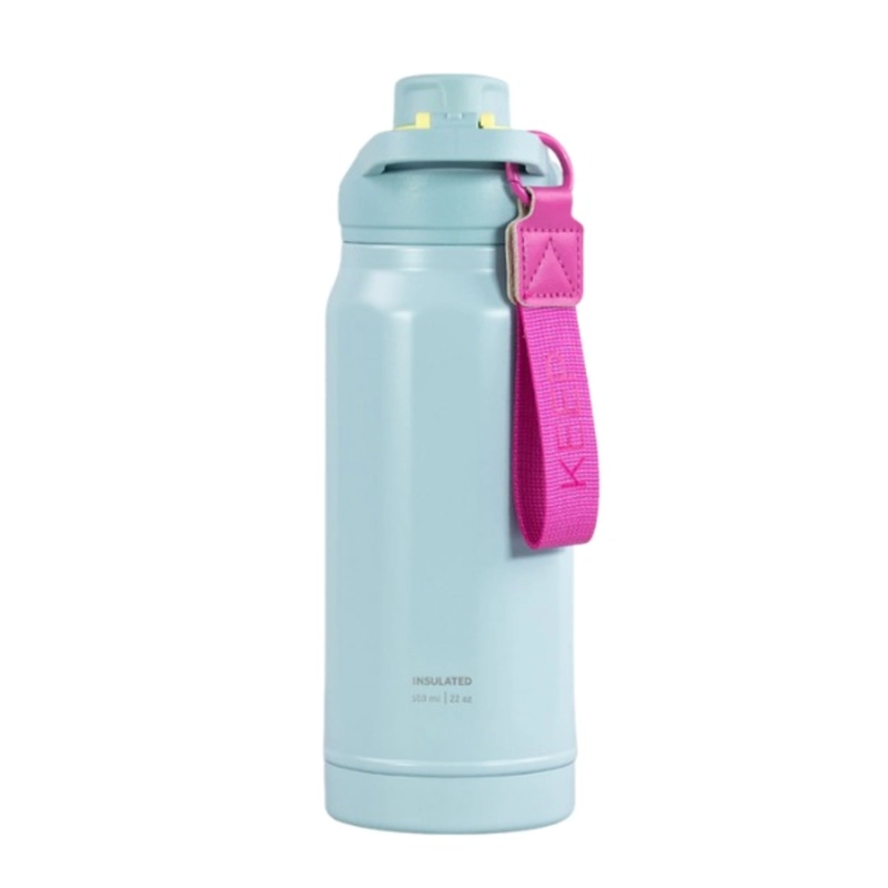 BOTELLA INSULADA STRAP 650ML FLASK KEEP CELESTE - 1