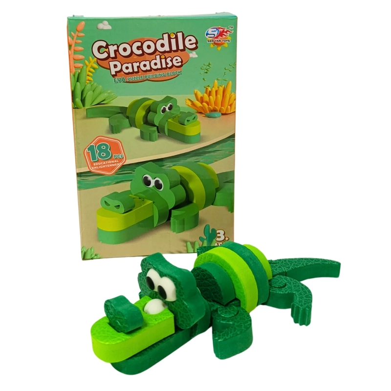 BLOQUES DE CONSTRUCCION DE EVA 3D COCODRILO (18PCS) - 1