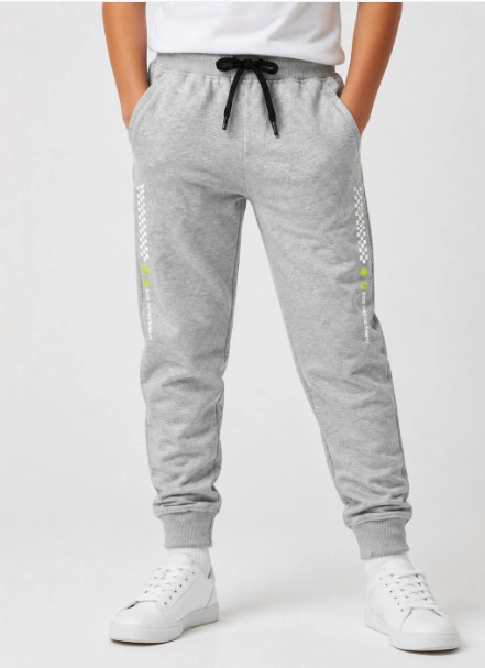 PANTALON JOGGER DEPORTIVO INFANTIL GRIS CLARO  CON BOLSILLOS TALLA 8 - 2