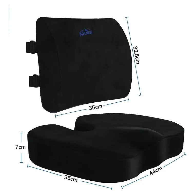 COJIN LUMBAR Y COJIN ASIENTO SILLA ERGONOMICO VISCOELASTICO - 8