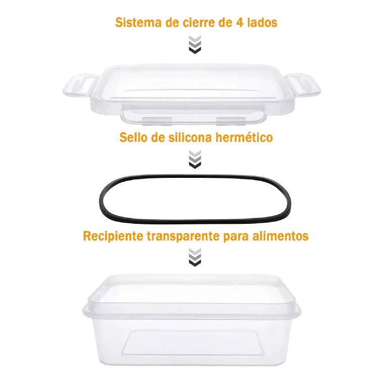 SET 24 RECIPIENTES CONTENEDORES HERME TICOS TAPER DE ALIMENTO - 1