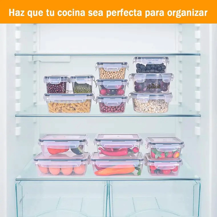 SET 24 RECIPIENTES CONTENEDORES HERME TICOS TAPER DE ALIMENTO - 4