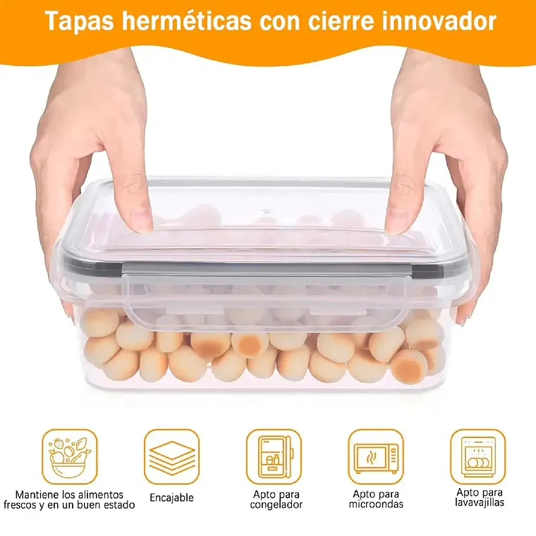 SET 24 RECIPIENTES CONTENEDORES HERME TICOS TAPER DE ALIMENTO - 6