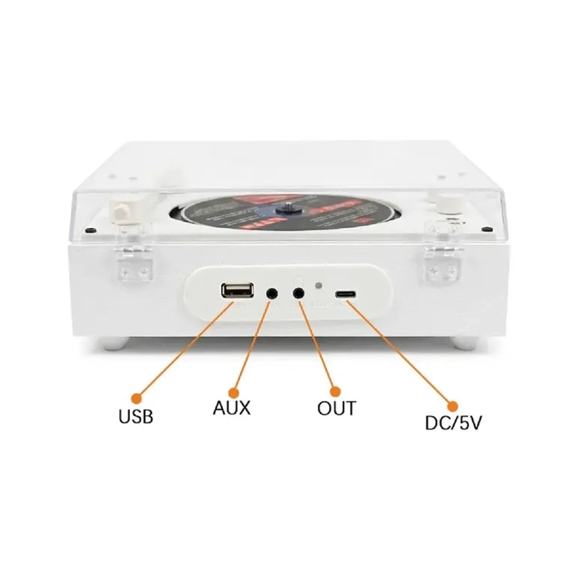 REPRODUCTOR DE DISCO BLUETOOTH USB PORTATIL RETRO - 2