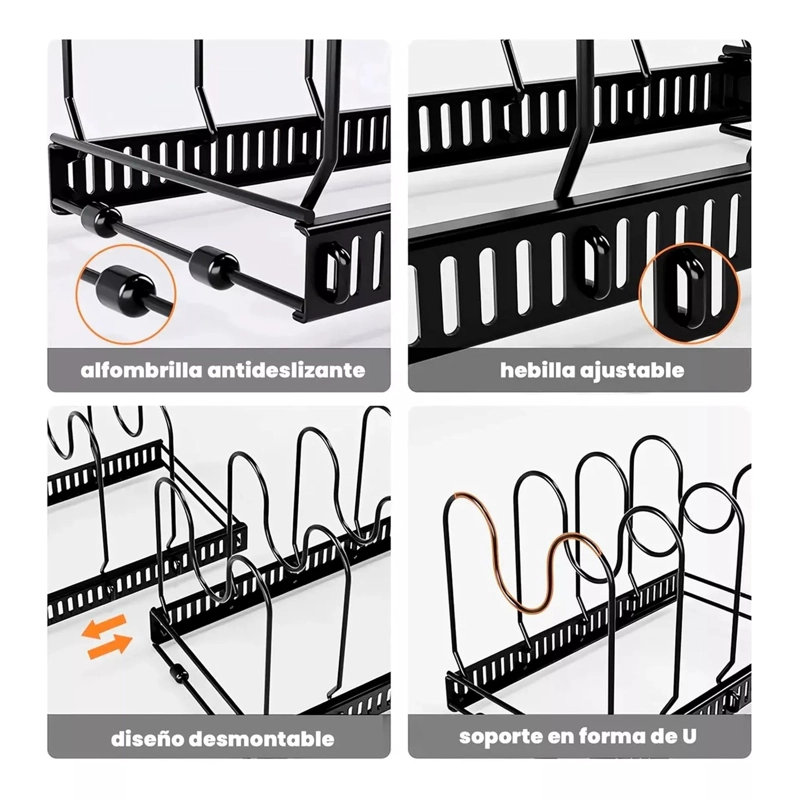 ORGANIZADOR DE SARTENES Y OLLAS CON COMPARTIMENTOS AJUSTABLE - 2