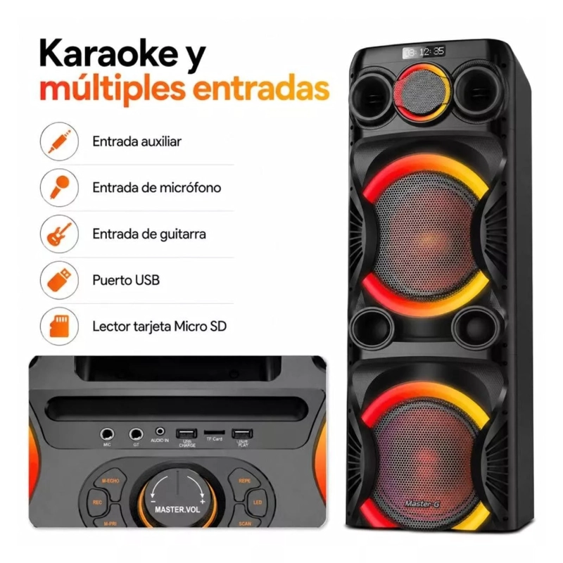 PARLANTE KARAOKE MASTER G MGECLIPSE 12” CON BLUETOOTH - 5
