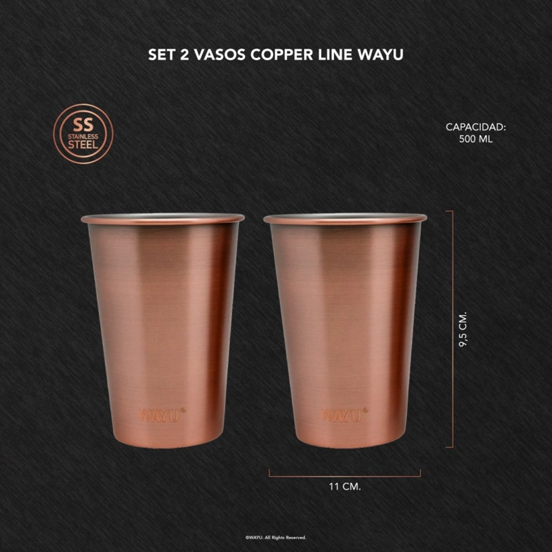 SET 2 VASOS 500ML COPPER LINE WAYU - 3
