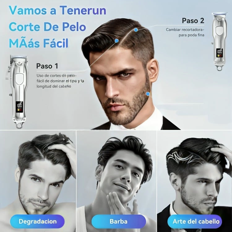 MAQUINA DE CORTAR CABELLO PROFESIONAL KIT 2 EN 1 TRIMMER - 3