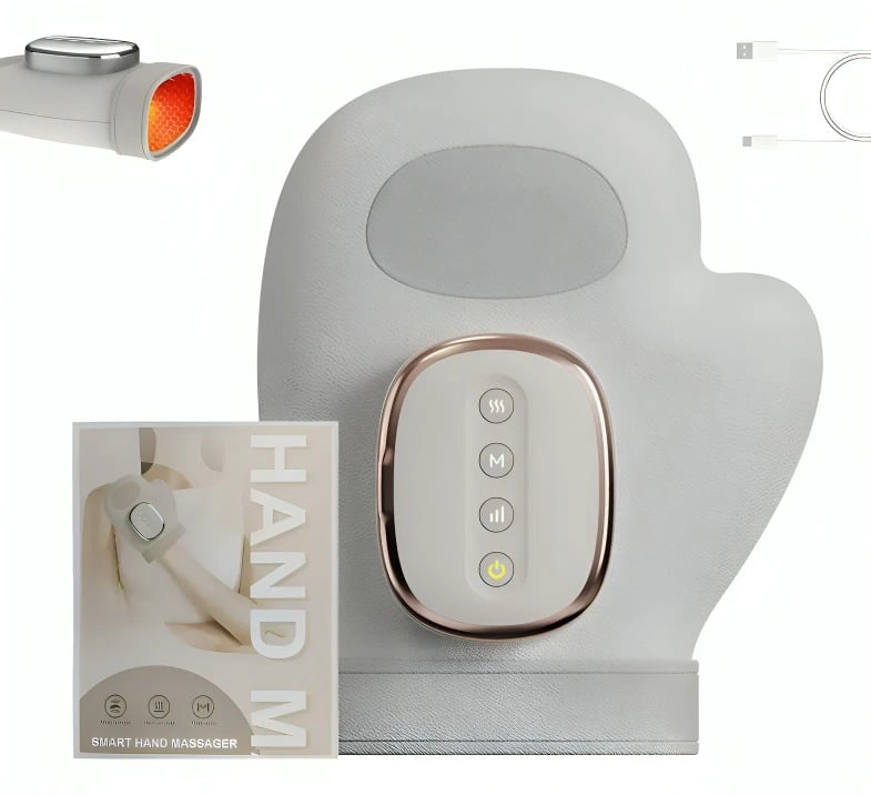 GUANTE MASAJEADOR DE MANOS TERAPE UTICO INALAMBRICO CON CALOR Y COMPRESION - 1