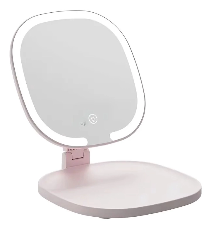 ESPEJO LED PARA MAQUILLAJE DE VIDRIO USB BLANCO - 1