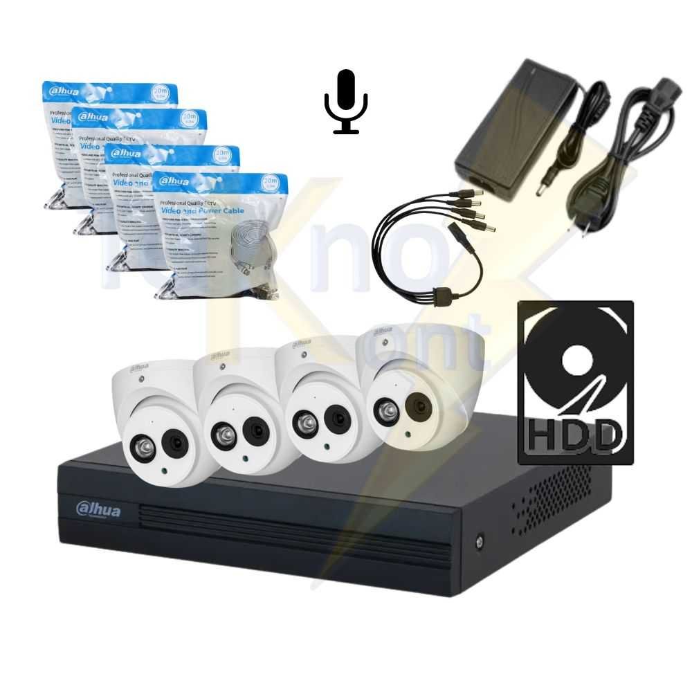 KIT DAHUA XVR 4CH C/AUDIO 2MP - 1