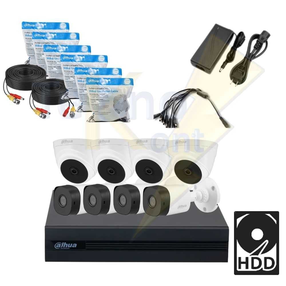 KIT DAHUA XVR 8CH /4BULLET/4TURRET 2MP - 1