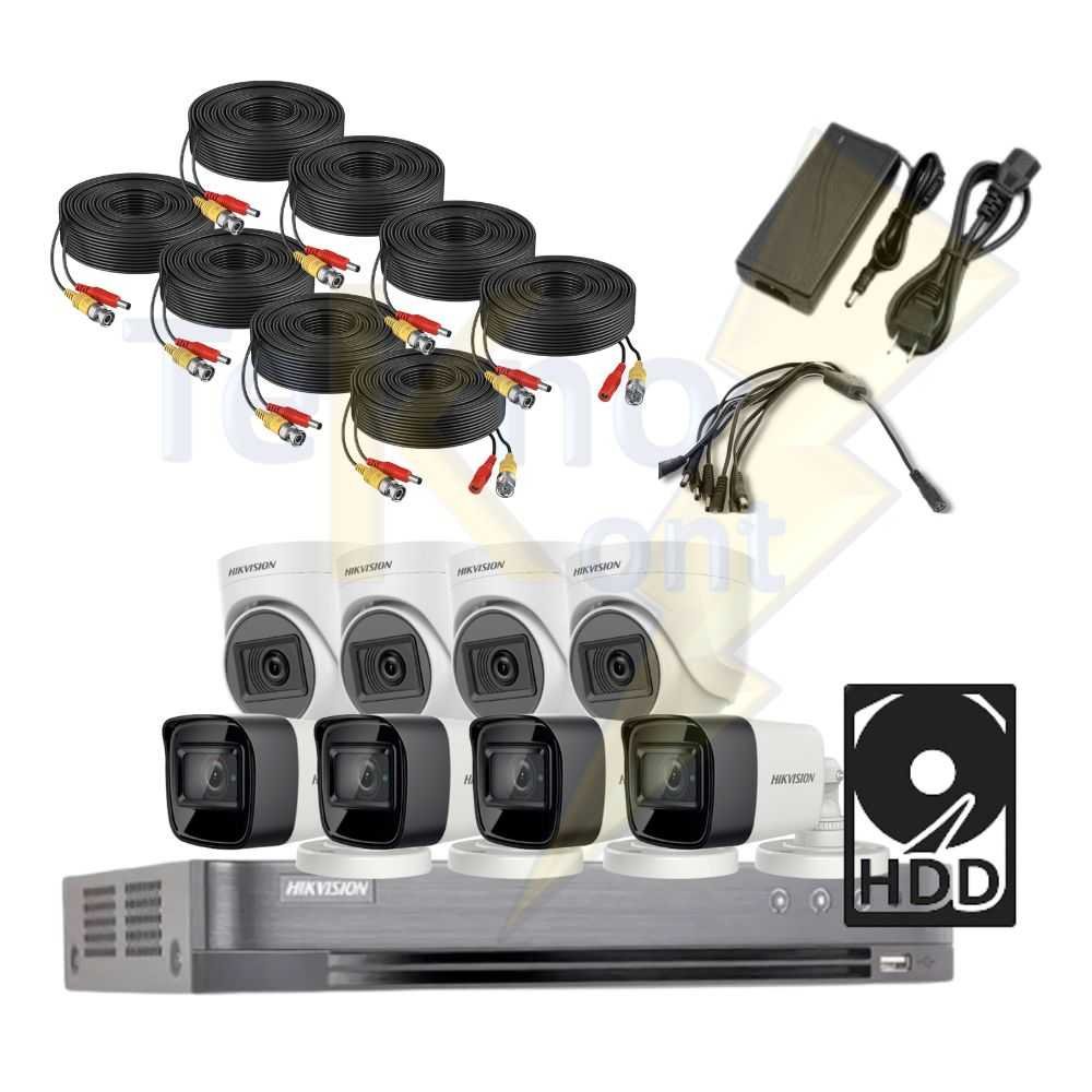 KIT HIK DVR 8CH /4BULLET/4TURRET 2MP - 1