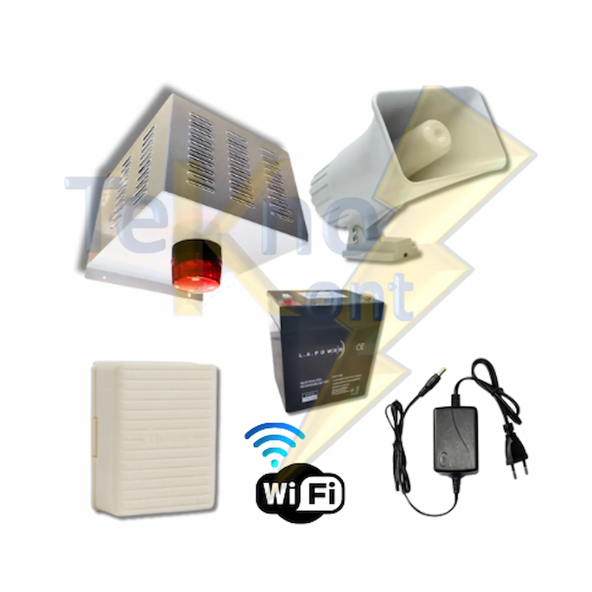 GENÉRICO ALARMA COMUNITARIA WIFI 30W 2 TONOS CON RESPALDO