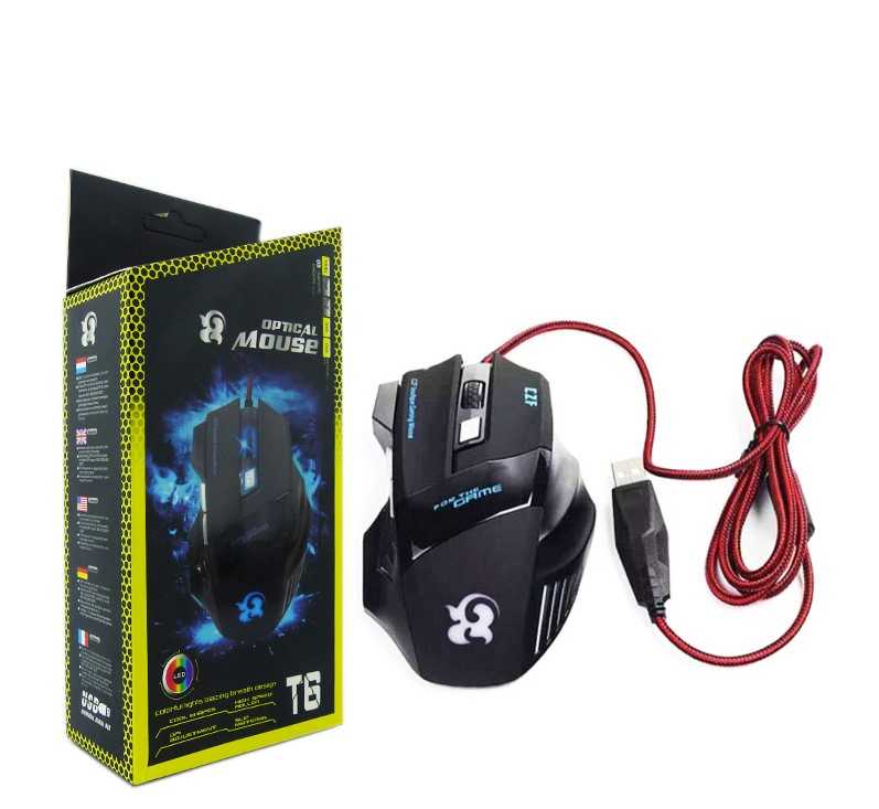 MOUSE GAMER T-6 CON LUZ 6 BOTONES - 1