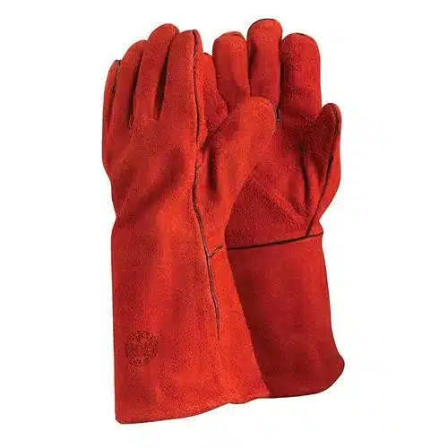 GUANTE SOLDADOR ROJO CUERO TALLA UNICA - 1