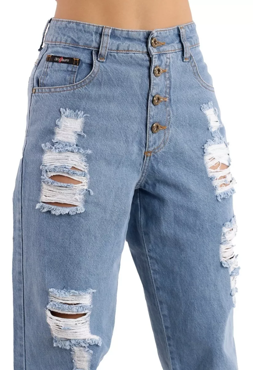 JEANS MOM CELESTE DESTROYER BOTON DIRTY JEANS JE2410CB - 3