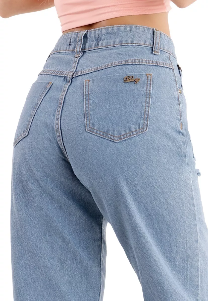 JEANS MOM CELESTE DESTROYER BOTON DIRTY JEANS JE2410CB - 4