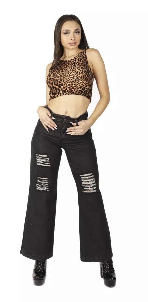 JEANS PALAZZO NEGRO DESTROYER DIRTY JEANS JE2710ND - 1