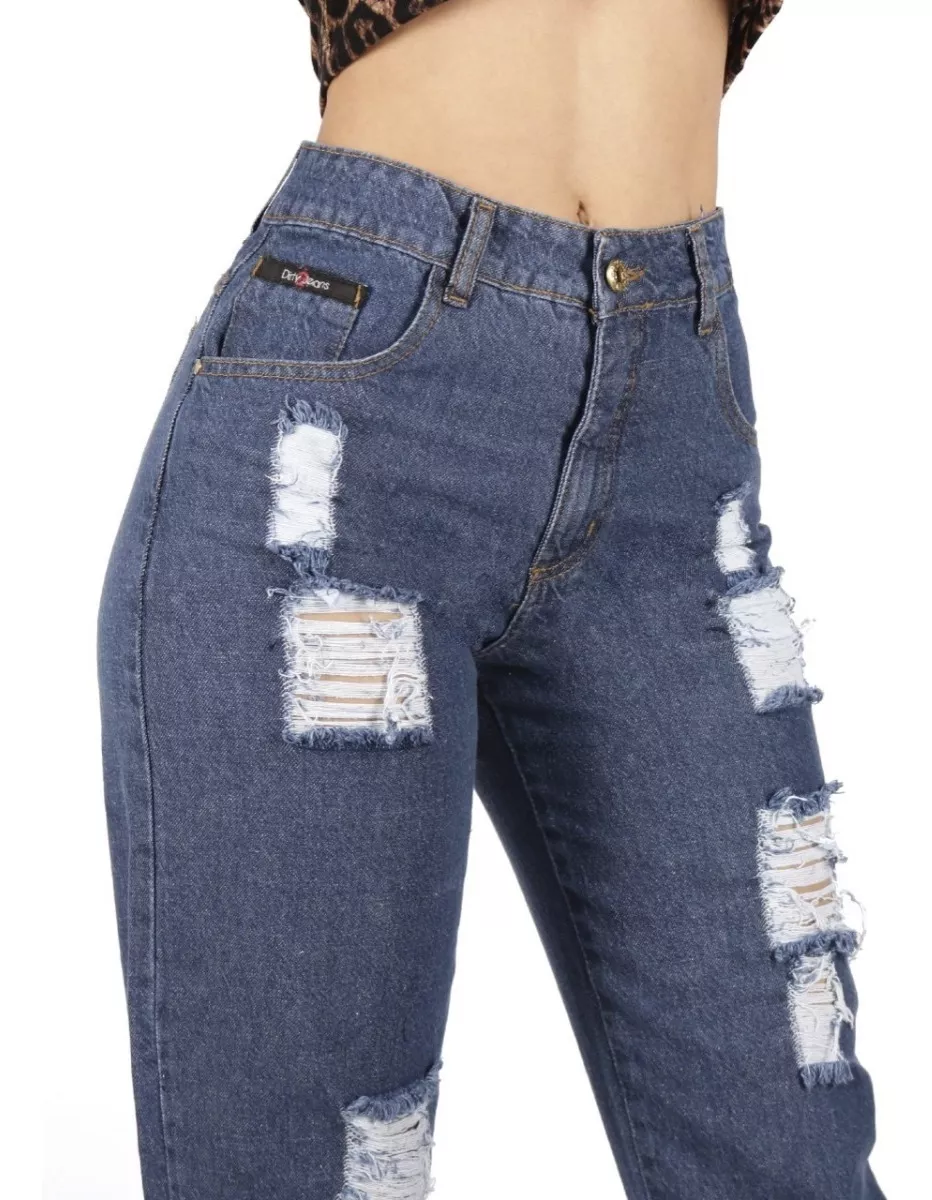 JEANS MOM AZUL DESTROYER DIRTY JEANS JE2410AD - 3