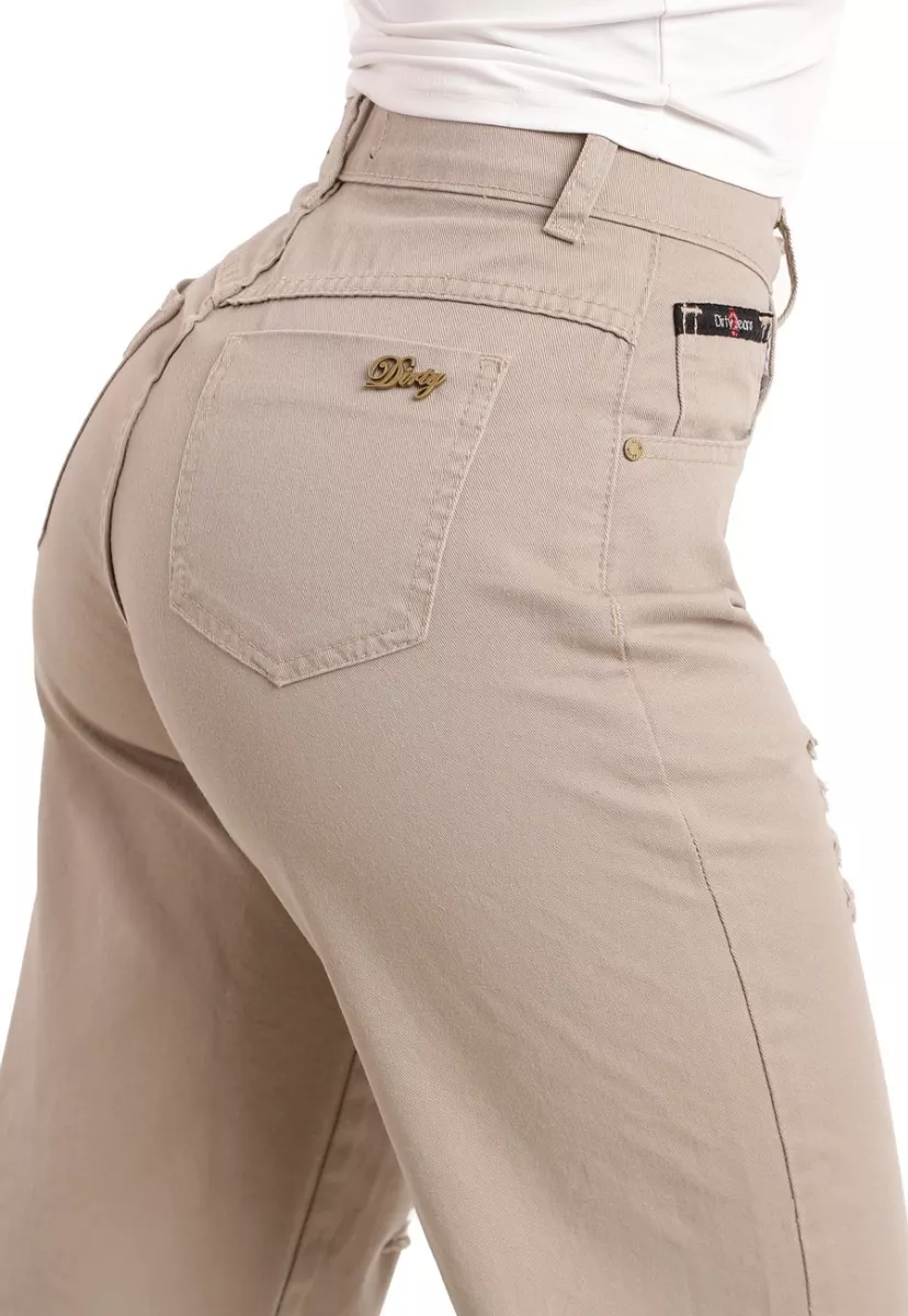 JEANS MOM BEIGE DESTROYER DIRTY JEANS JE2410BE - 4