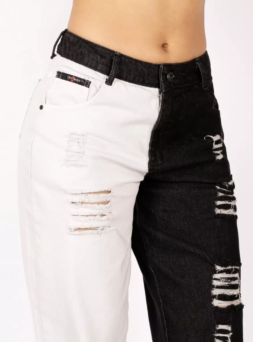 JEANS MOM BICOLOR DIRTY JEANS JE2603ND - 3