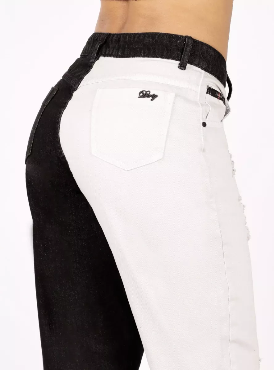 JEANS MOM BICOLOR DIRTY JEANS JE2603ND - 4