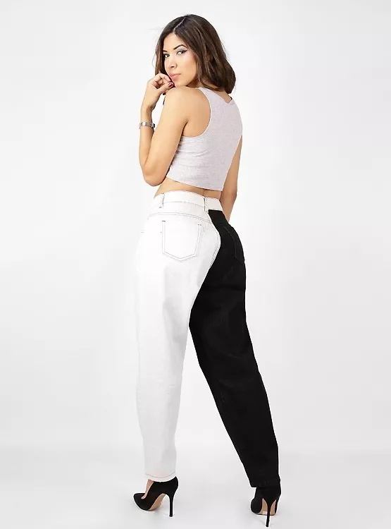 JEANS MOM BICOLOR DIRTY JEANS JE2603N - 2
