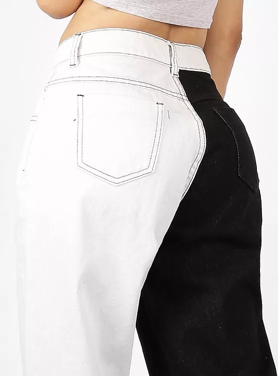 JEANS MOM BICOLOR DIRTY JEANS JE2603N - 4