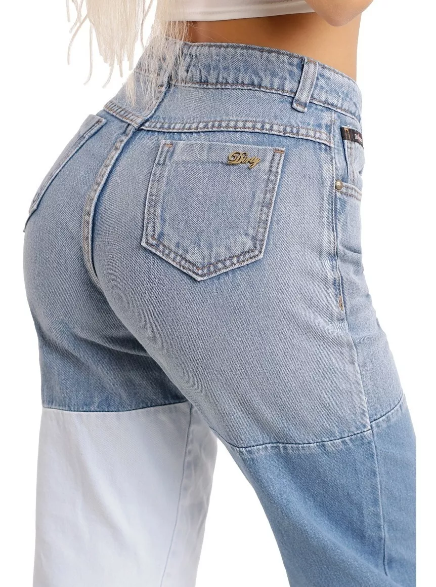JEANS MOM BICOLOR DIRTY JEANS JE2736 - 4