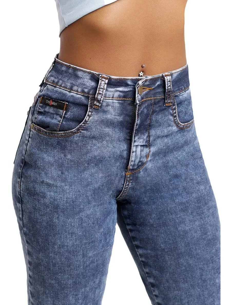 JEANS MOM AZUL GRAVILLADO DIRTY JEANS JE2627M - 3