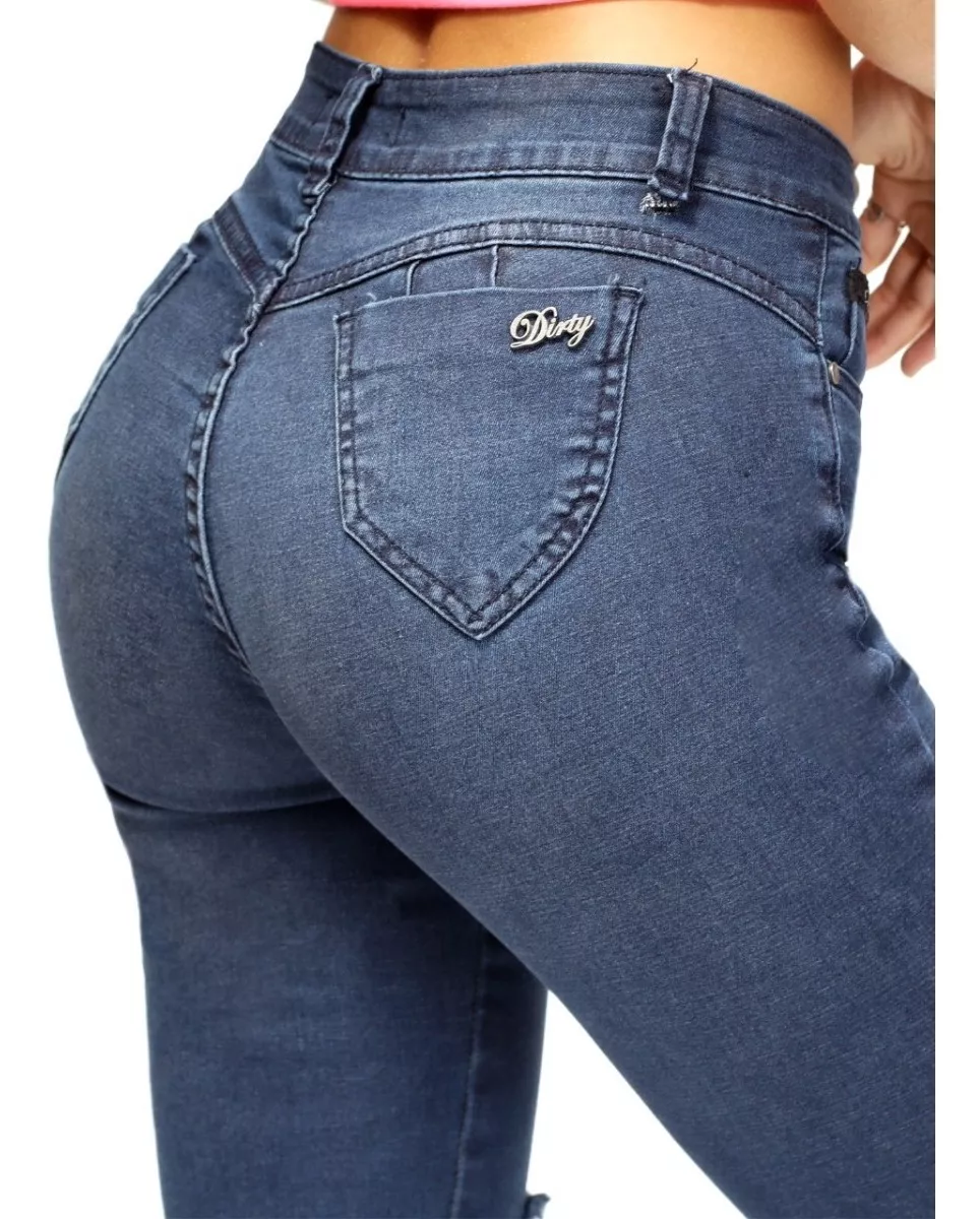 JEANS FLARE AZUL DESTROYER DIRTY JEANS JE2205AD - 4