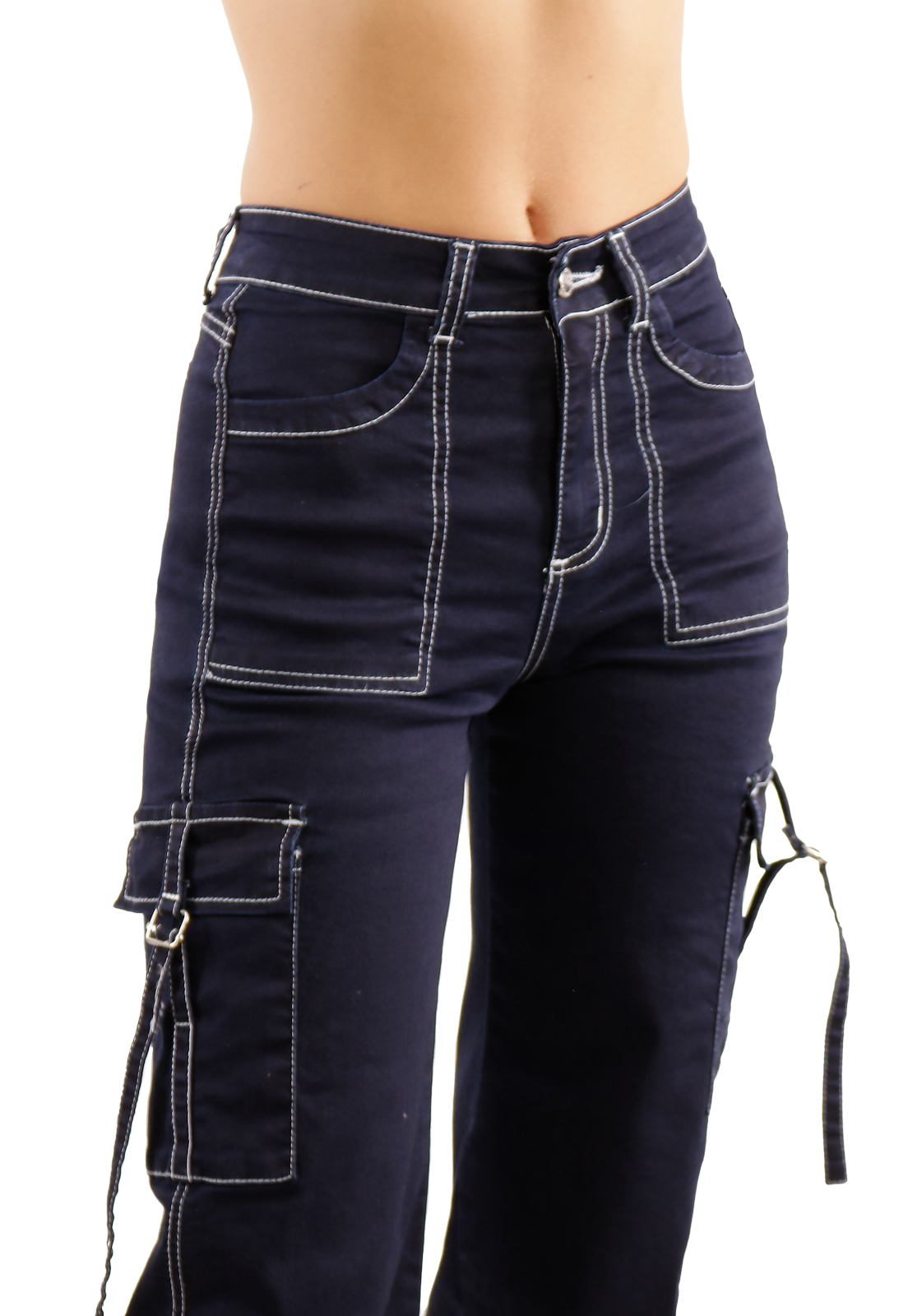 JEANS ALGODÓN MUJER DIRTY JEANS AZUL JE3278AB CARGO - 3