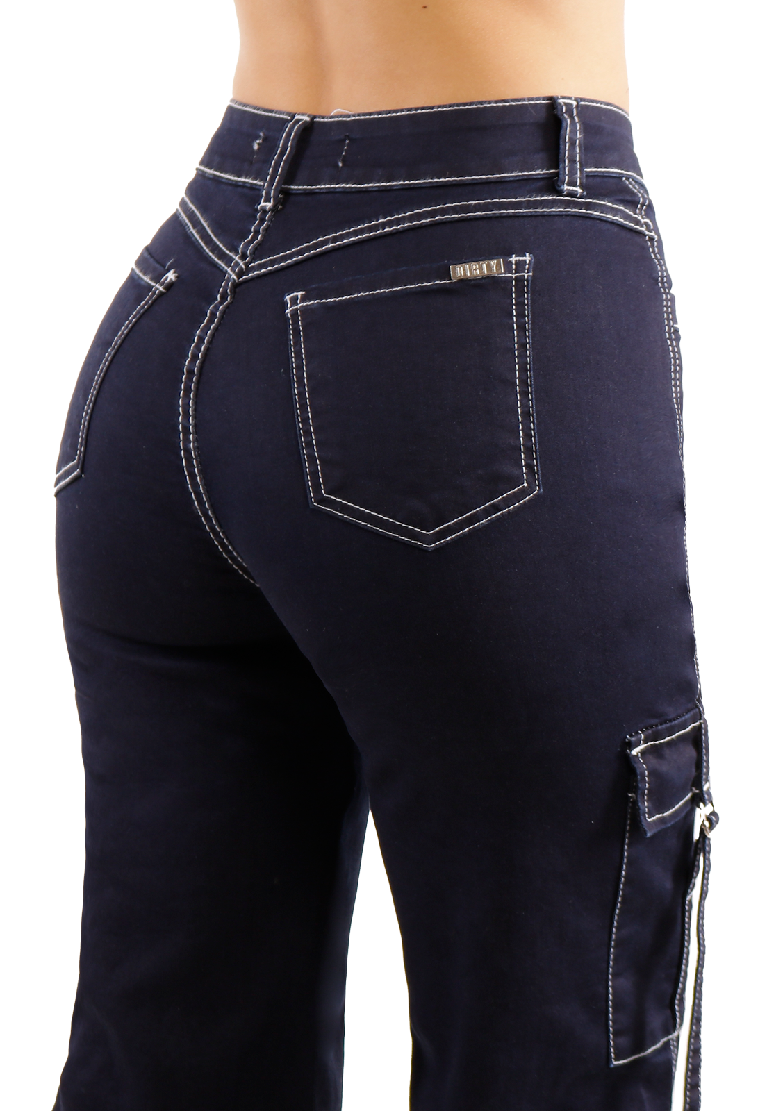 JEANS ALGODÓN MUJER DIRTY JEANS AZUL JE3278AB CARGO - 4