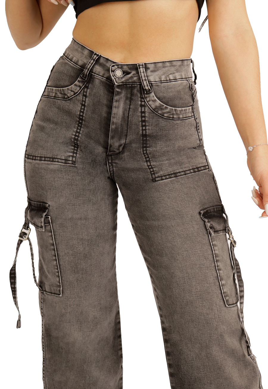 JEANS ALGODÓN MUJER DIRTY JEANS GRIS JE3278GC - 3