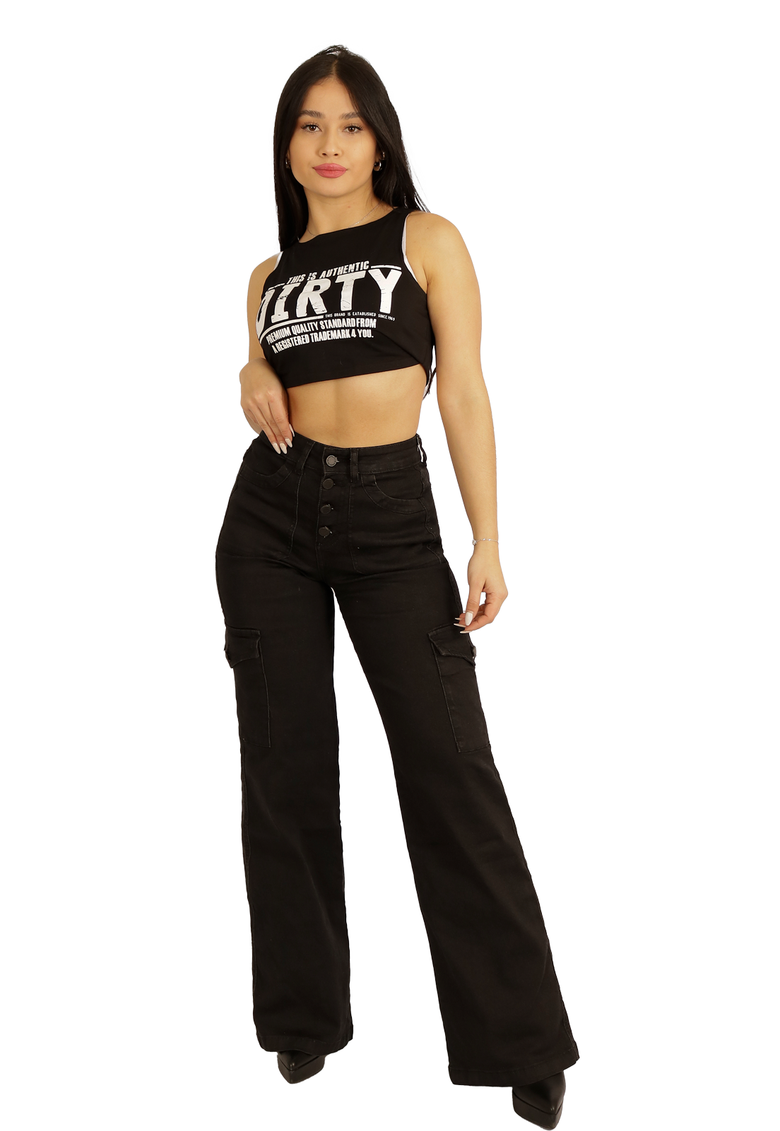 JEANS ALGODÓN MUJER DIRTY JEANS NEGRO JE3678ND - 1