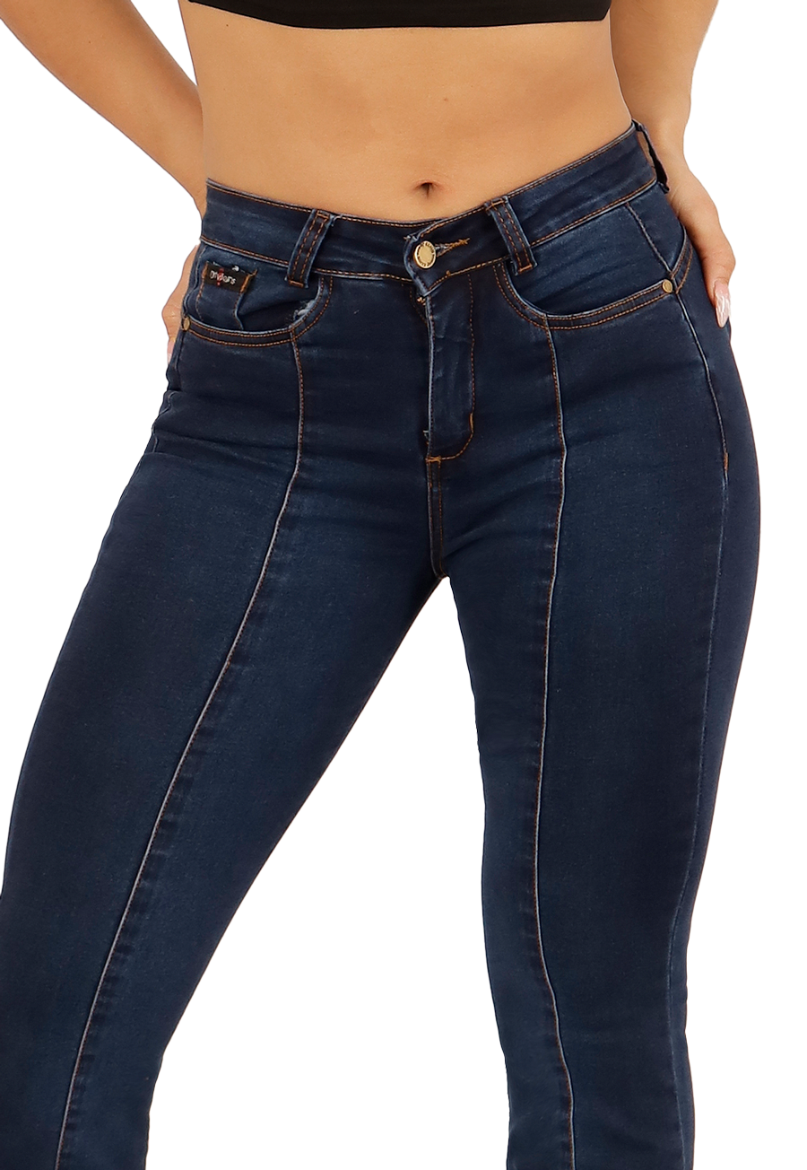 JEANS ALGODÓN FLARE MUJER DIRTY JEANS AZUL JE3240A - 3