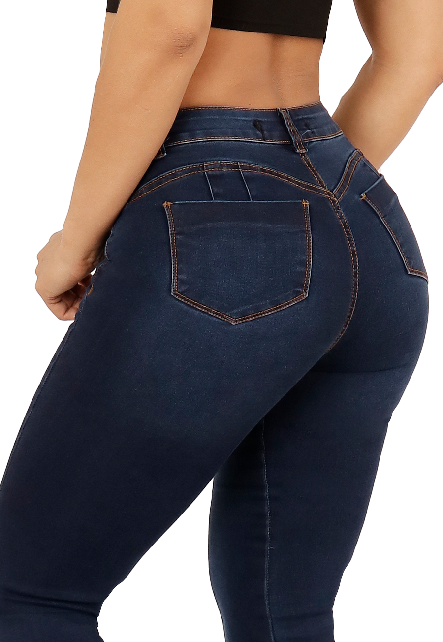 JEANS ALGODÓN FLARE MUJER DIRTY JEANS AZUL JE3240A - 4