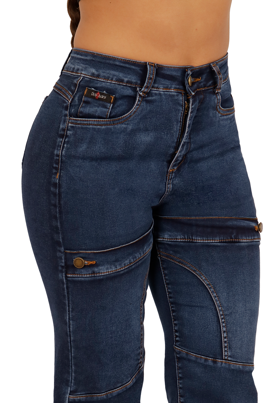 JEANS ALGODÓN RECTO MUJER DIRTY JEANS AZUL JE3703A ANCHO - 4