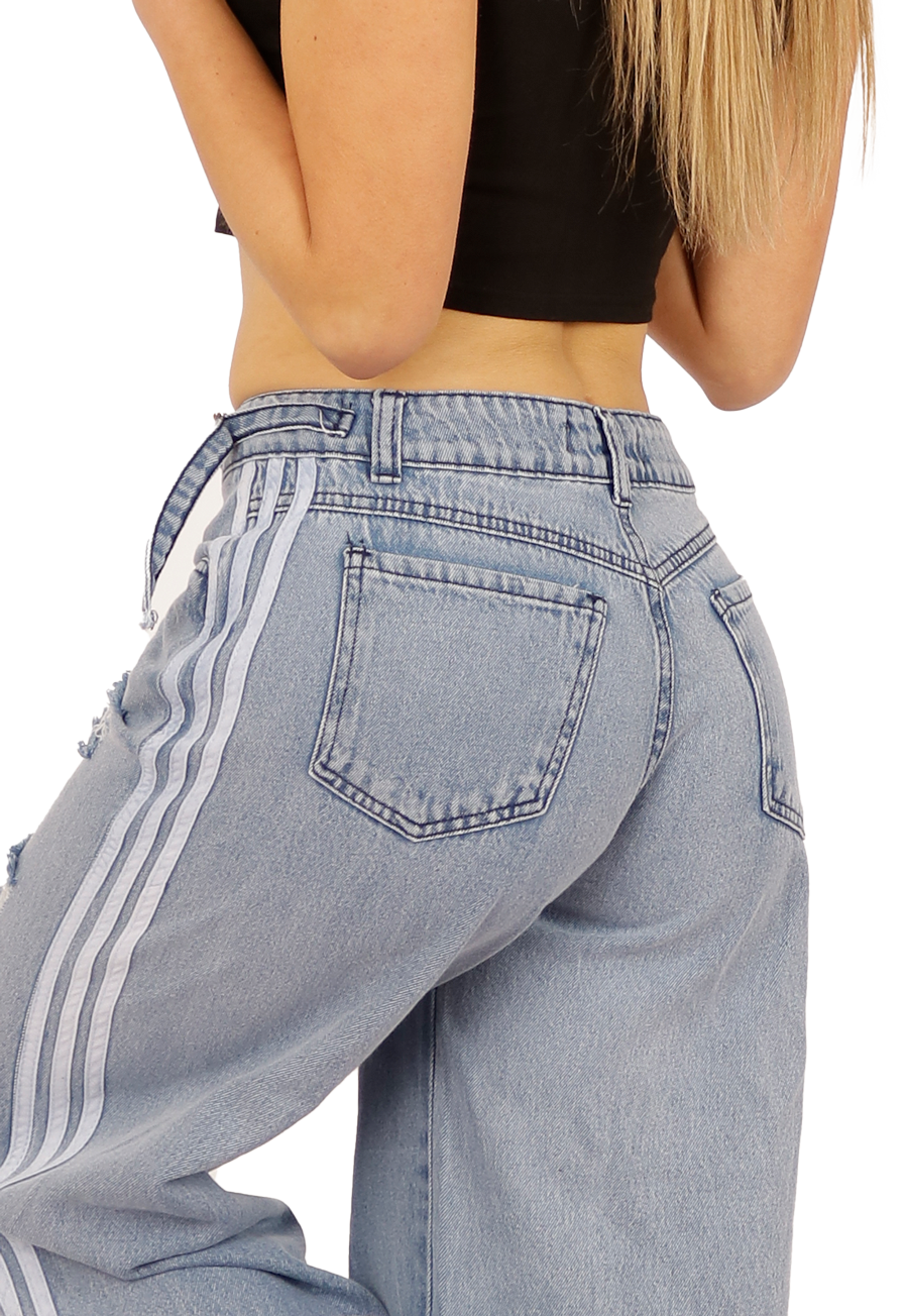 JEANS ALGODÓN RECTO MUJER DIRTY JEANS CELESTE JE3721C - 4
