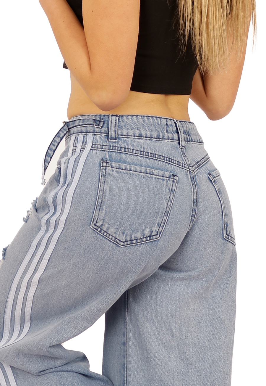 JEANS ALGODÓN RECTO MUJER DIRTY JEANS CELESTE JE3721C - 4