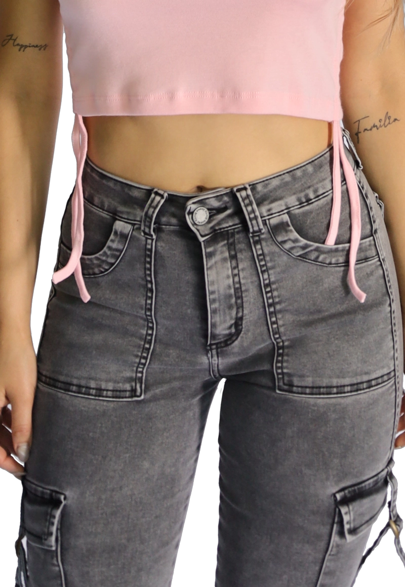 JEANS CARGO GRIS MUJER JE3521GC - 3