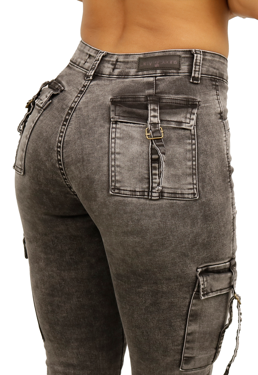 JEANS CARGO GRIS MUJER JE3521GC - 4