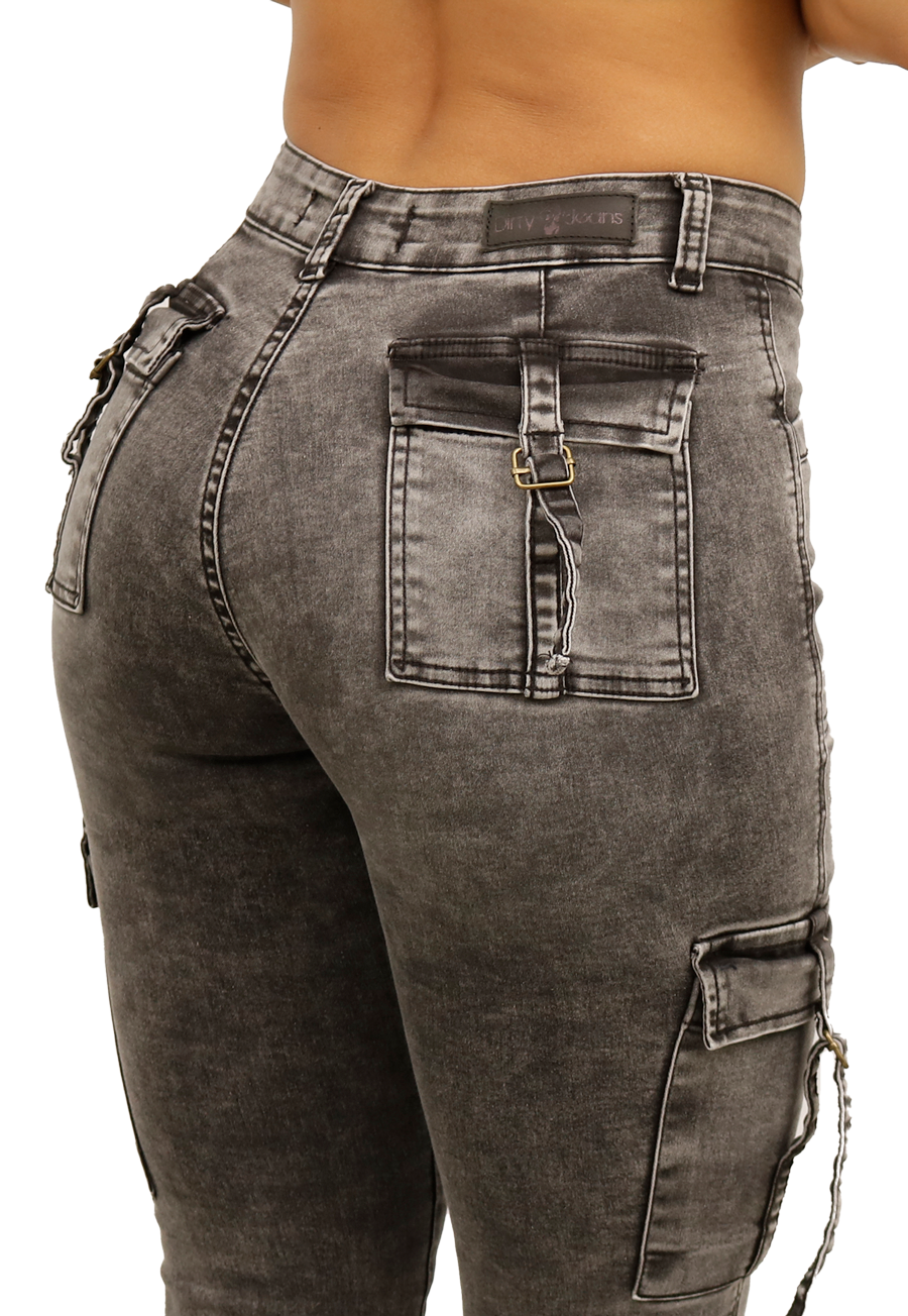 JEANS CARGO GRIS MUJER JE3521GC - 4