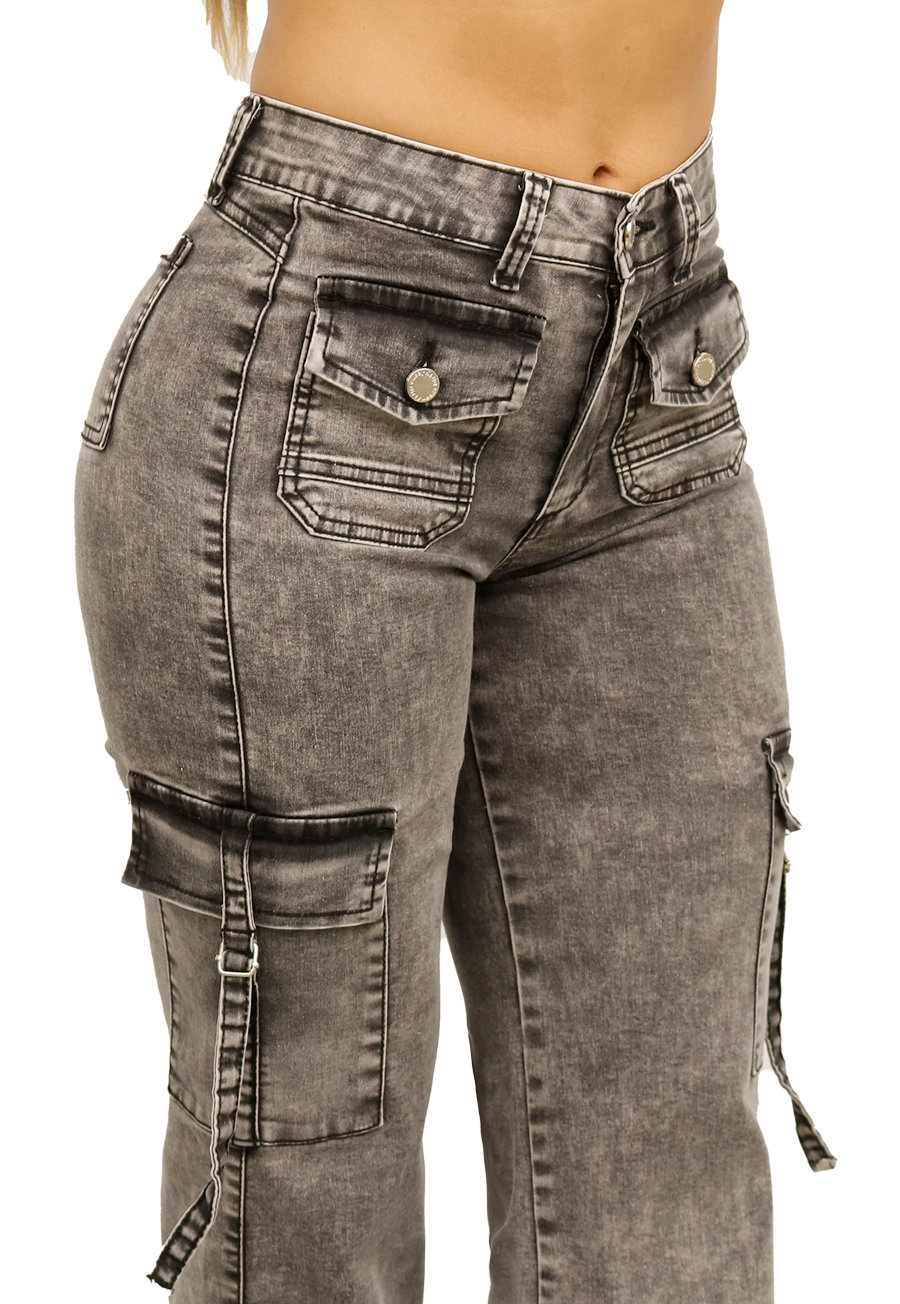 JEANS CARGO GRIS MUJER JE3743GC - 3
