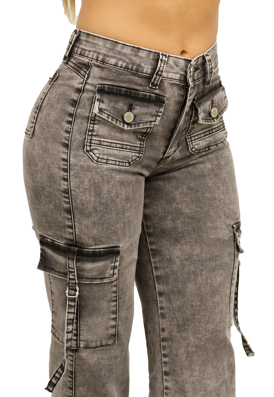 JEANS CARGO GRIS MUJER JE3743GC - 3