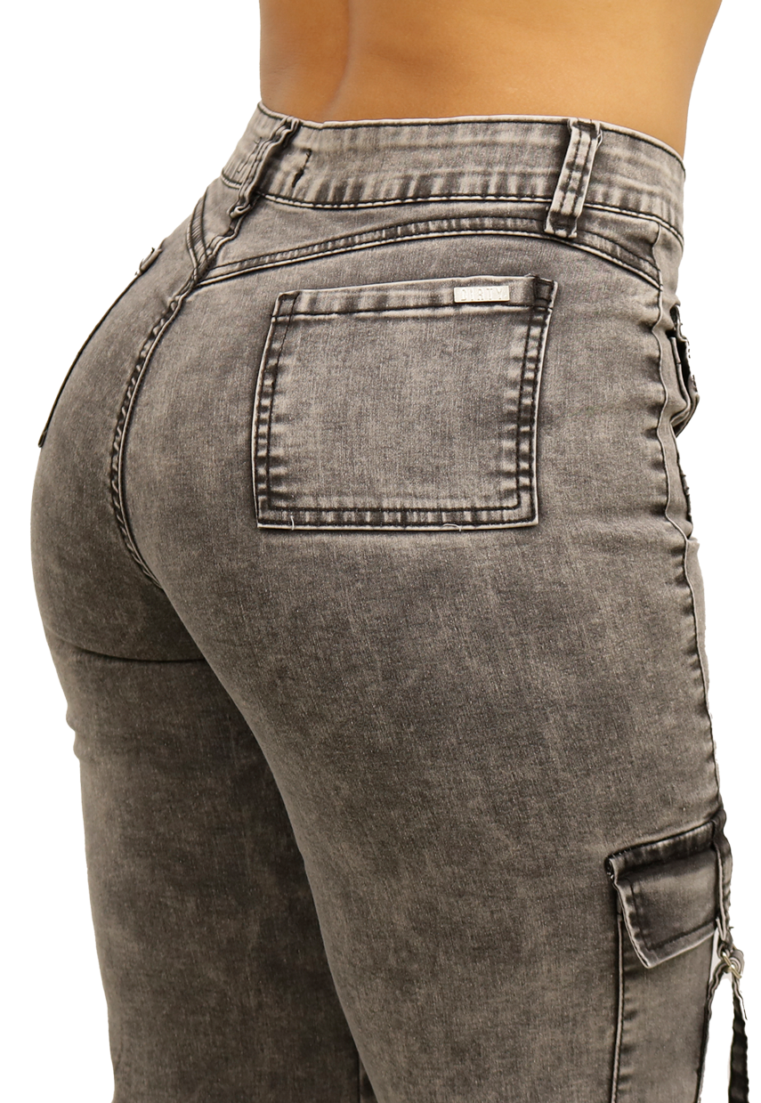 JEANS CARGO GRIS MUJER JE3743GC - 4