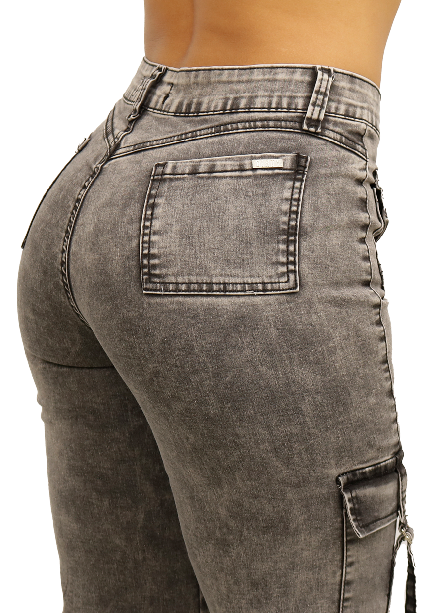 JEANS CARGO GRIS MUJER JE3743GC - 4