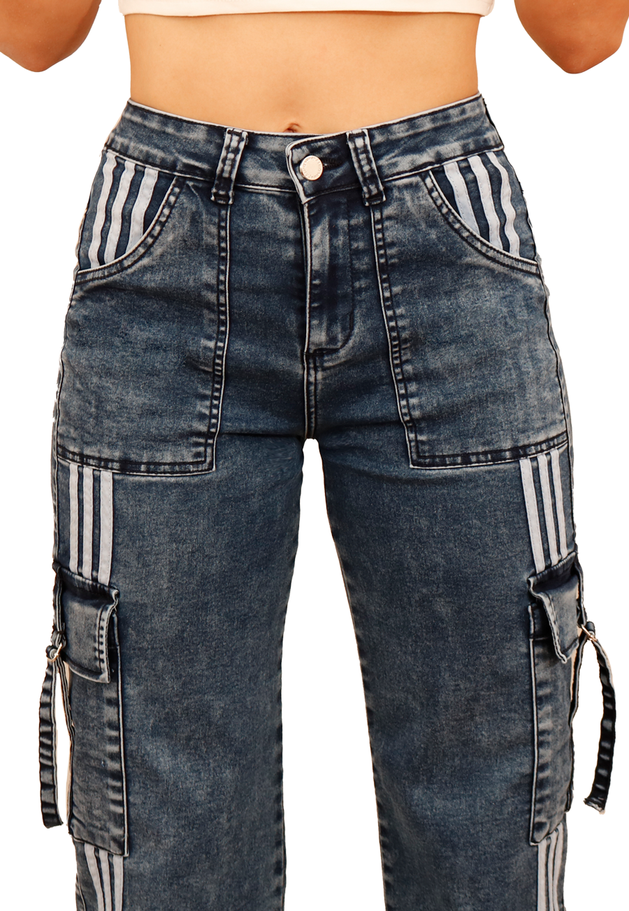 JEAN LARGO ALGODÓN MUJER DIRTY JEANS AZUL JE3904A - 3